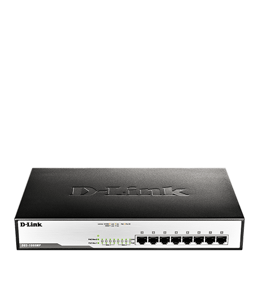 DS-100MP | D-Link 8-Port Desktop Gigabit PoE+ Switch